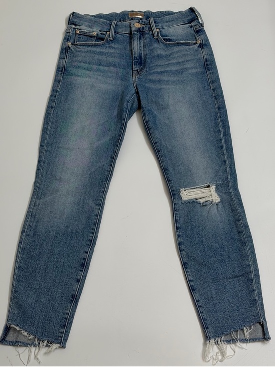 MOTHER Denim - MOTHER The Looker Ankle Step Fray Jeans 26 Distressed Raw Hem High Rise